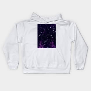 Purple and Black Galaxy Stars Kids Hoodie